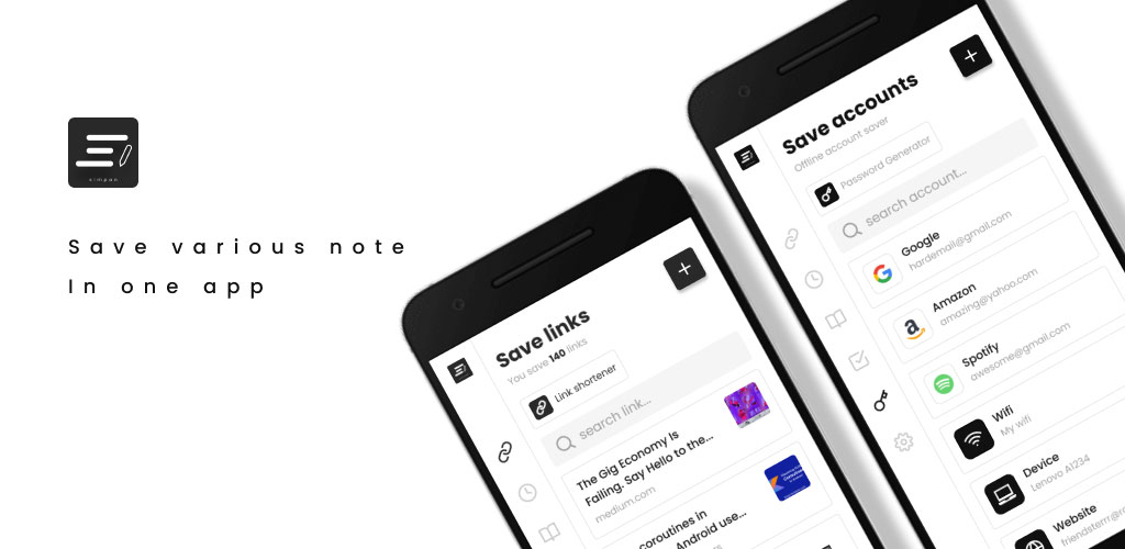 Simpan - Note various needs