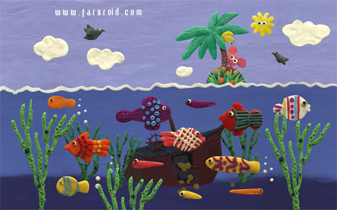Plasticine ocean - Android ocean wallpaper