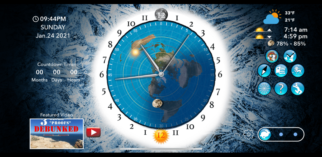 Flat Earth Sun Moon Zodiac Clock