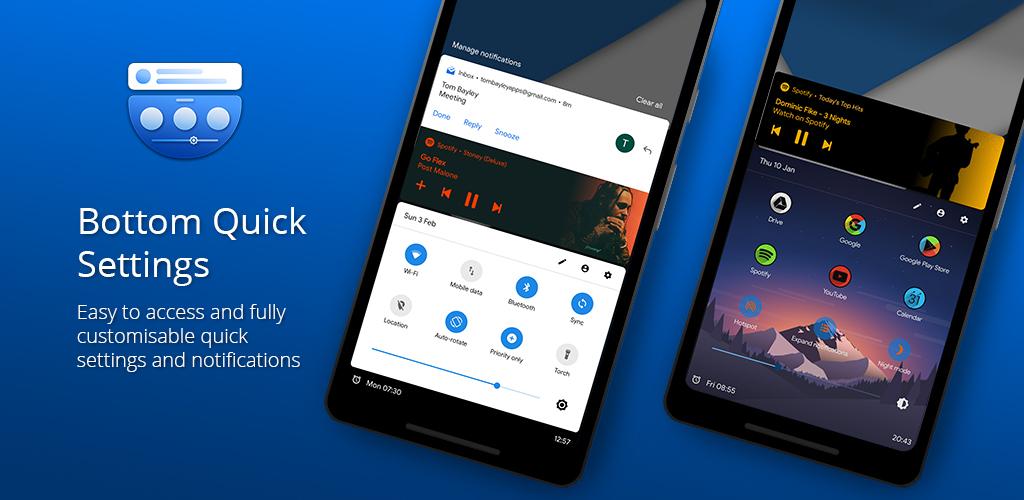 Bottom Quick Settings - Notification Customization Premium