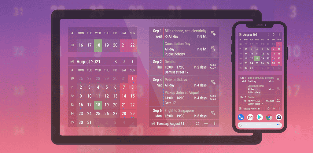 Calendar Widget Month Agenda
