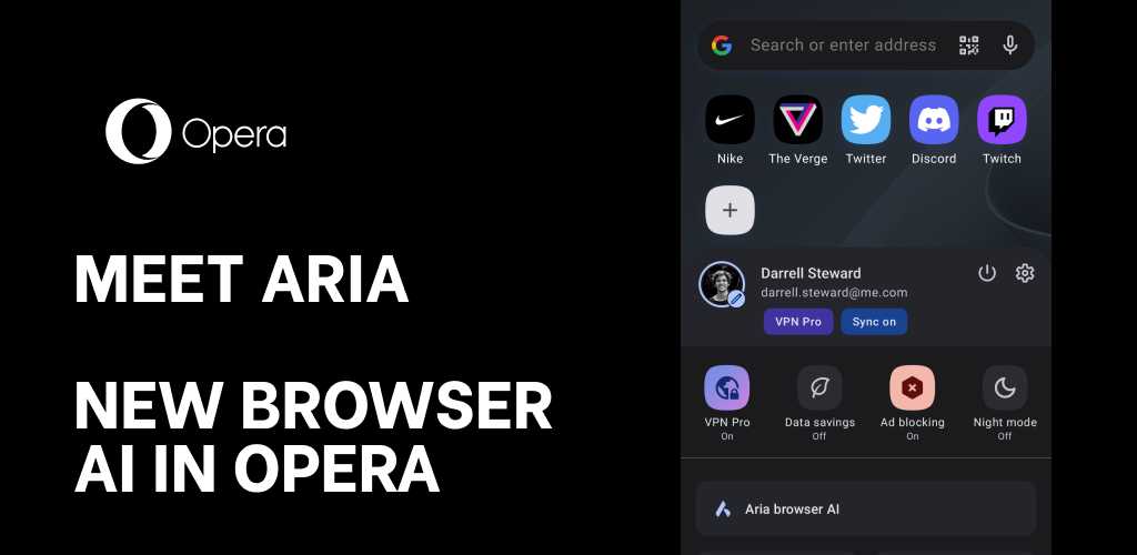 Opera browser with AI