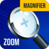 magnifier glass and flashlight logo