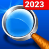 magnifying glass flashlight premium logo