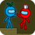 red and blue stickman logo