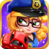 traffic jam cars puzzle logo